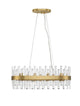 Crown Pendelleuchte 10-flammig Gold-Satiniert mit elegantem Kristallglas-Design.