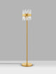 Crown Stehlampe Gold mit elegantem Design und goldenem Sockel in einem modernen Raum.