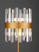 Crown Tischleuchte Gold mit kristallenen Elementen und goldener Basis, eleganter Look für moderne Innenräume.