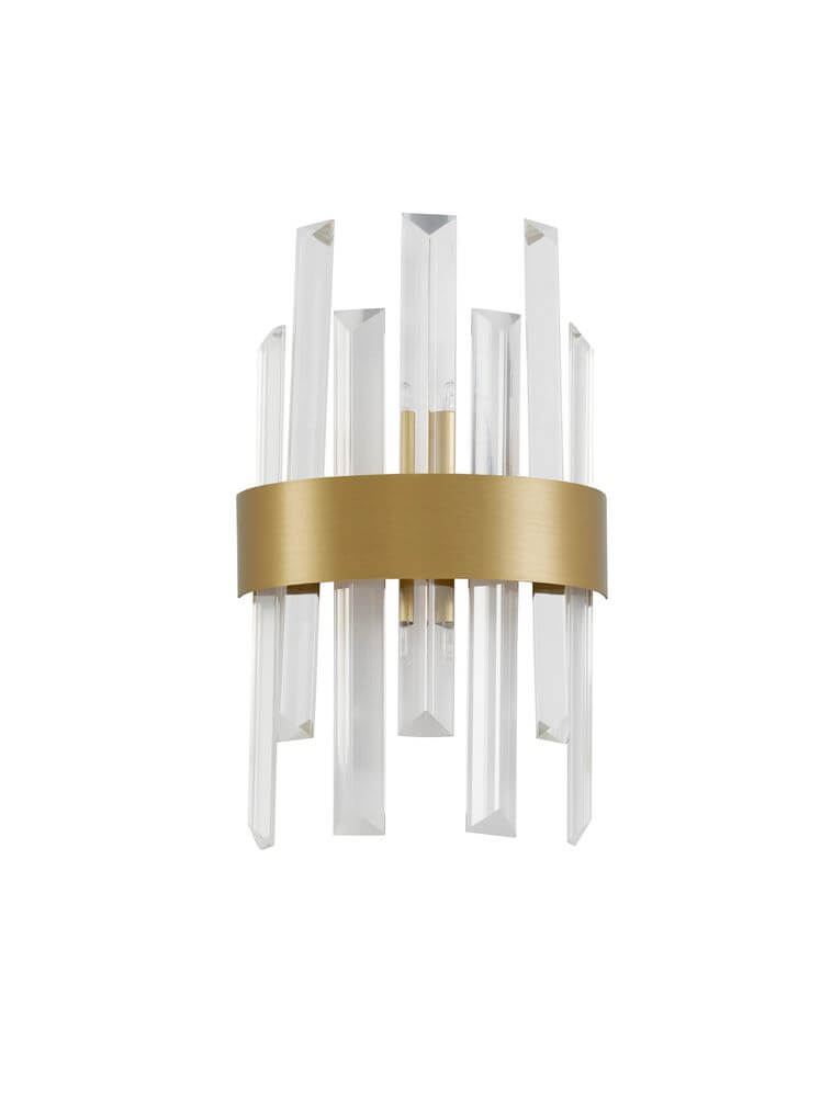 Crown Wandleuchte Gold-Satiniert mit eleganter Verarbeitung und Kristallakzenten für hochwertige Innenräume.