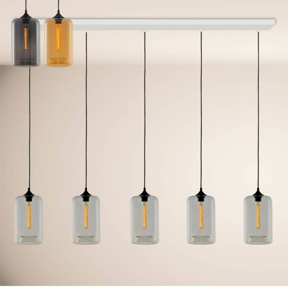 s.luce Candeeiro suspenso para sala de jantar Cruet Up 2 a 5 luzes 160cm