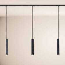s.luce Crutch pendant lamp 1-phase track 200 cm end feed with minimalist design in black.