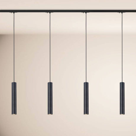 s.luce Crutch Hängeleuchte in minimalistischem Design mit vier schwarzen Leuchten für eine moderne Raumgestaltung.