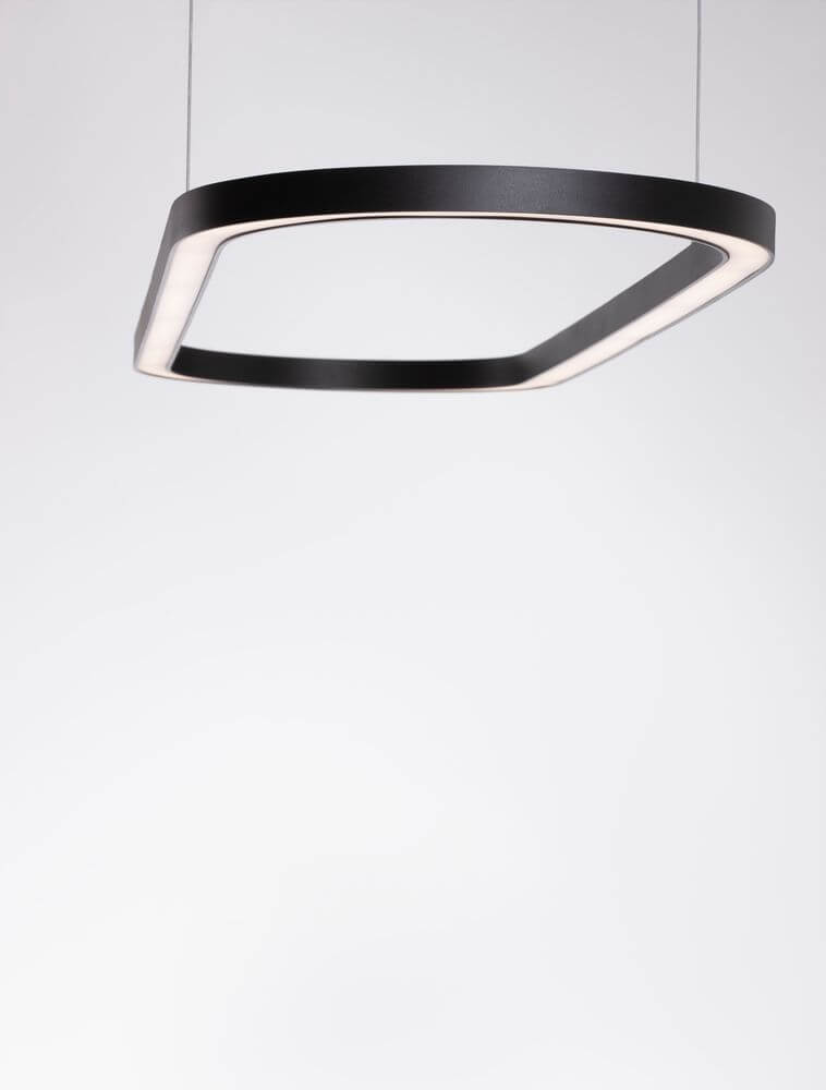 Cuppe LED Pendelleuchte 3000K – schwarze, schlanke quadratische LED-Hängelampe aus Aluminium und Acryl, warmweißes Licht 3000K für Wohn- und Essbereich