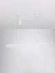 Cuppe LED Pendelleuchte 3000K – schlanke weiße LED-Hängeleuchte aus Aluminium und Acryl, warmweißes 3000K Licht für Wohn- und Essbereich