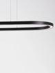 Alt Tag: Cuppe LED Pendelleuchte 3000K schwarzer schlanker Ring aus Aluminium mit warmweißem 3000K Licht, minimalistisches Design für Wohn- und Essbereich