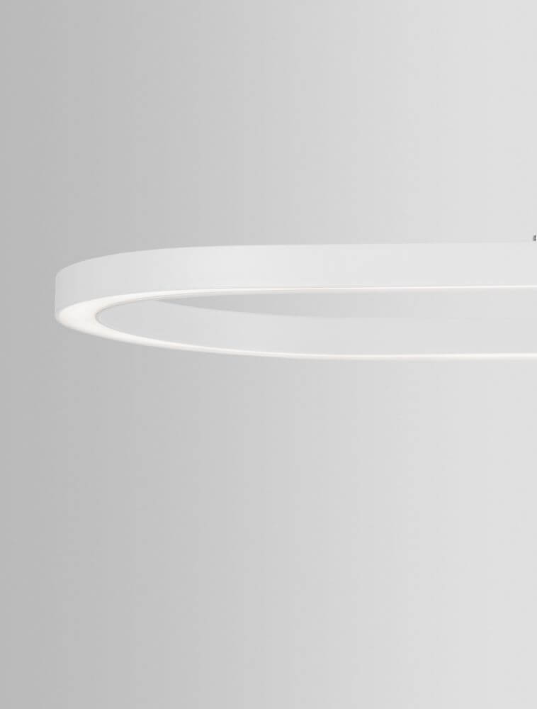 Cuppe LED Pendelleuchte 3000K weiße ovale Leuchte aus Aluminium und Acryl, schlankes minimalistisches Design, warmweißes 3000K Licht, eleganter Blickfang