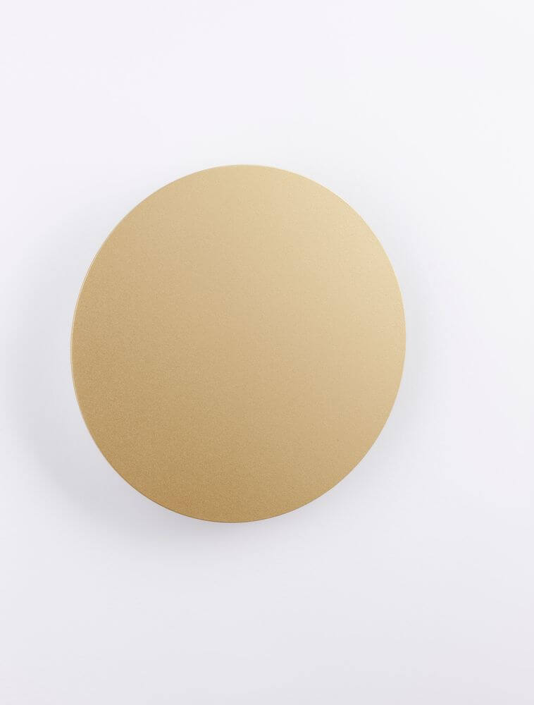 Cyrcle LED Wandleuchte Ø 22cm 3000K in Goldfarben, minimalistisch und modern gestaltet.