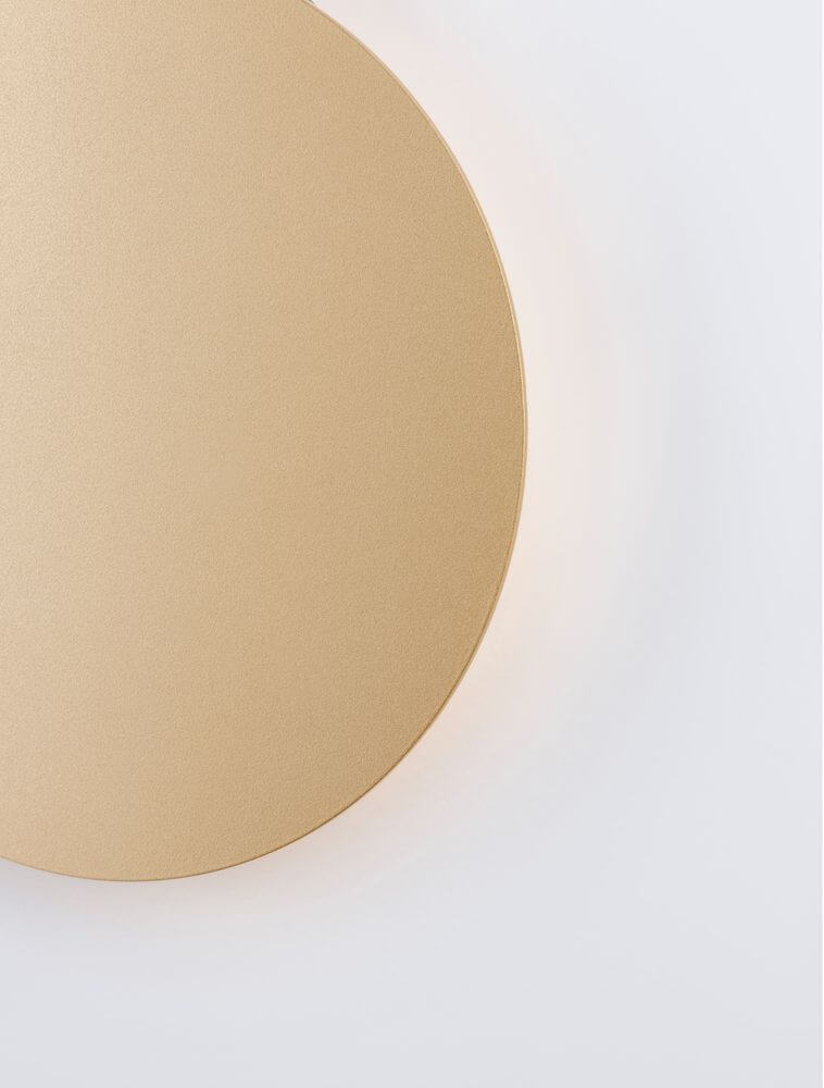 Cyrcle LED Wandleuchte Ø 22cm 3000K in goldener Farbe, moderne Wandbeleuchtung, stilvolles Design.