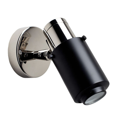 DCWéditions Biny Spot Wandleuchte verstellbar in Schwarz und Nickel, drehbar und neigbar, moderne Wandlampe.