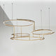 DCWéditions Broche LED Kronleuchter in Messing-natur mit skulpturalem Design und ethereal Durchsichtigkeit.