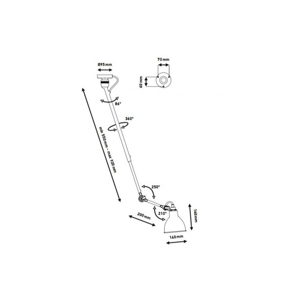 DCWéditions Gras N°302 Lampada da soffitto con supporto