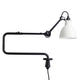 DCWéditions Gras N°303 Wandlampe hat einen schwarzen ausziehbaren Arm und einen weißen Lampenschirm.