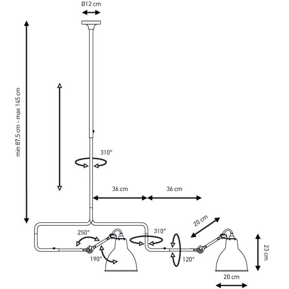 DCWéditions Gras N°312 L Lampada da soffitto con supporto