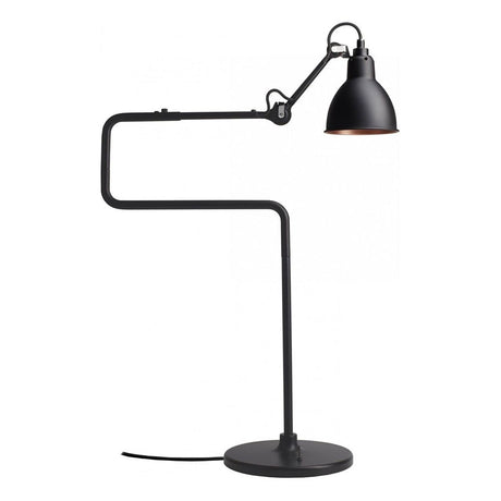 DCWéditions Gras N°317 Tischlampe mit Schirm schwenkbar in elegantem Schwarz, modern und funktional.