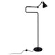 DCWéditions Gras N°411 Stehlampe in Schwarz mit drehbarem Schirm, ikonisches Design der 20er Jahre.