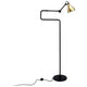 Schlichte Stehlampe DCWéditions Gras N°411 in Schwarz mit drehbarem, goldenen Schirm.
