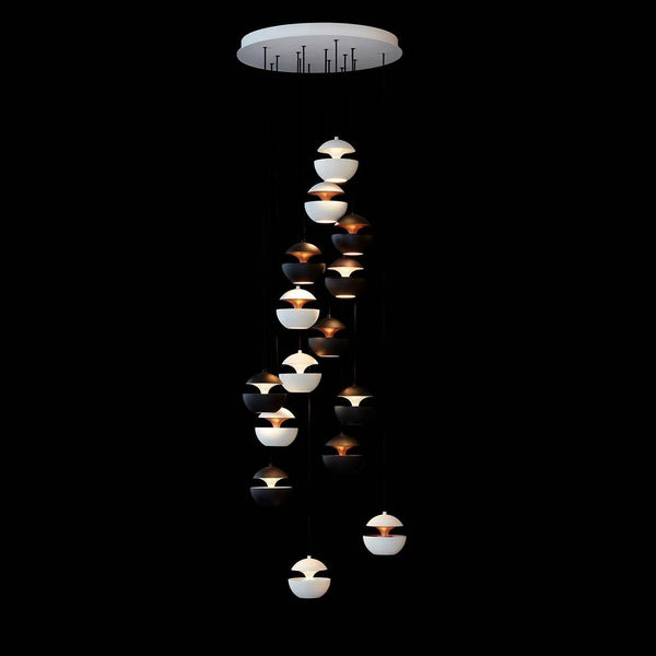 DCWéditions Here Comes The Sun Ø 10cm Mini LED pendant light in a modern design, with indirect and direct light emission.