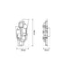 Technische Zeichnung der DCWéditions Map 2 Wandleuchte geometrisch mit Abmessungen 185mm x 95mm x 390mm.