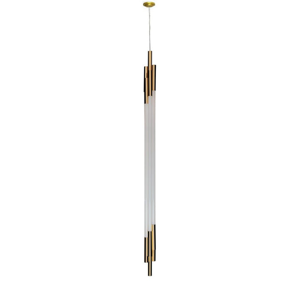 DCWéditions Org LED Pendelleuchte Vertikal mit Stäben, elegante Lichtlösung mit Glasröhren.
