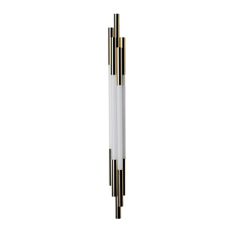 DCWéditions Org LED-vegglampe med staver i elegant stav-utseende laget av opalglass og anodisert aluminium.