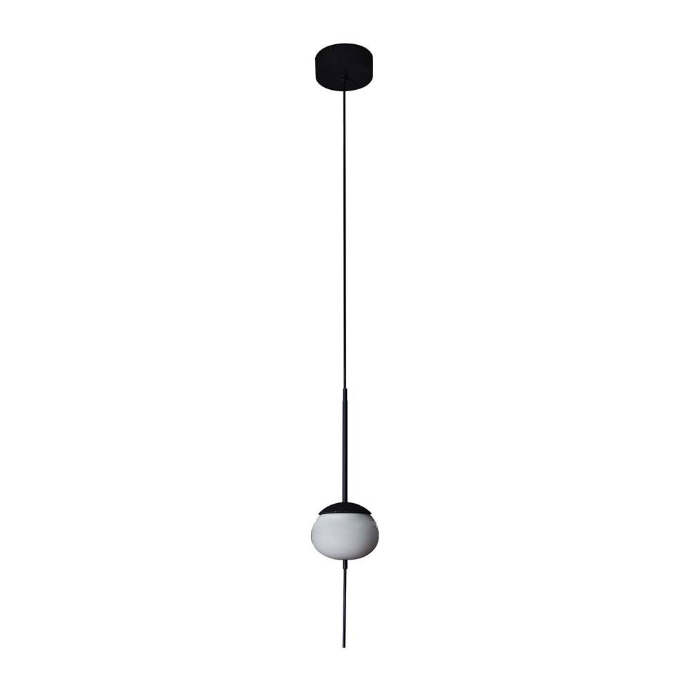 DCWéditions Mono Hängeleuchten Körper M ohne Schirm, elegante Pendelleuchte in Schwarz mit weißem Glas. Modernes Design.