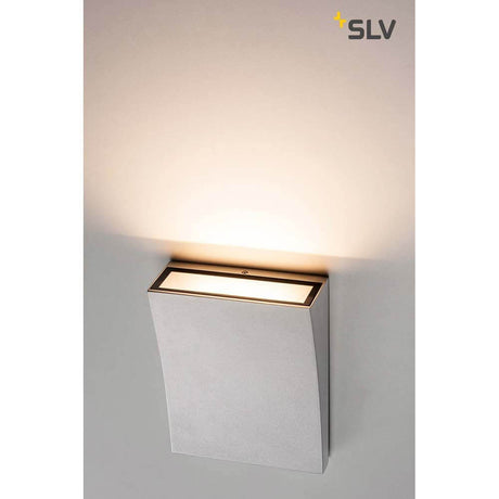 Delwa Wide LED Outdoor Wandleuchte 3000K 100° Weiß IP44, moderne Aluminium-Außenleuchte von SLV
