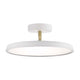LED Deckenleuchte Alba Pro 30 Weiß, Opal Weiß in modernem Design mit goldfarbener Halterung.