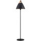 Stehlampe Strap Schwarz in modernem nordischen Design aus Metall und Leder mit Lederriemen.