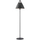 Stehlampe Strap Schwarz mit Metall- und Lederelementen im modernen nordischen Design.