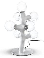 DNA Triple-7 tafellamp wit met organisch groeiende structuur en zes lichtbronnen op een ronde voet.