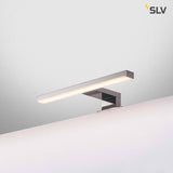 DORISA LED Spiegelleuchte in Chrom, 4000K, IP44, ideal für UV-freie Beleuchtung mit Gelenkstücken zur Ausrichtung.