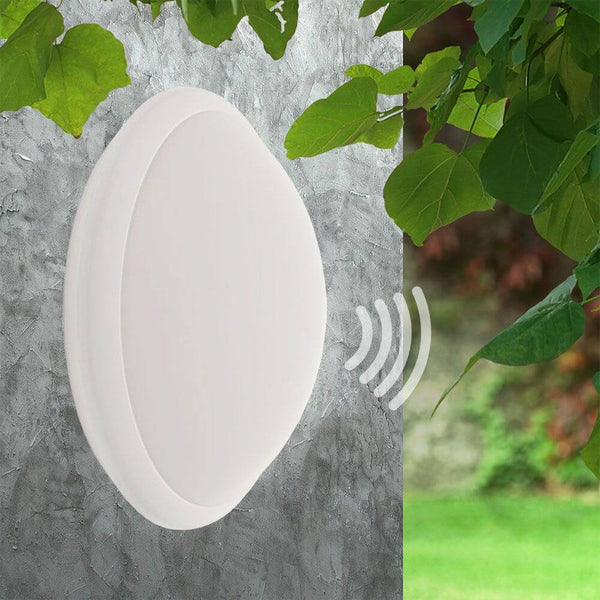 Daba LED Wand- & Deckenleuchte mit Sensor IP66 1300lm, runde Außenleuchte für Wand und Decke