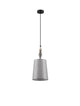 Damo Pendelleuchte Ø 22cm in Silber mit elegantem Design und schwarzem Kabel, ideal für moderne Innenräume.