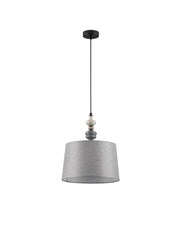 Damo pendant light Ø 34 cm in grey with a suspended design and chic lampshade styling.