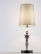 Damo Tischleuchte Ø 22cm Grau, Braun mit klassischem Design und Stoffschirm, ideal für Wohnzimmer.
