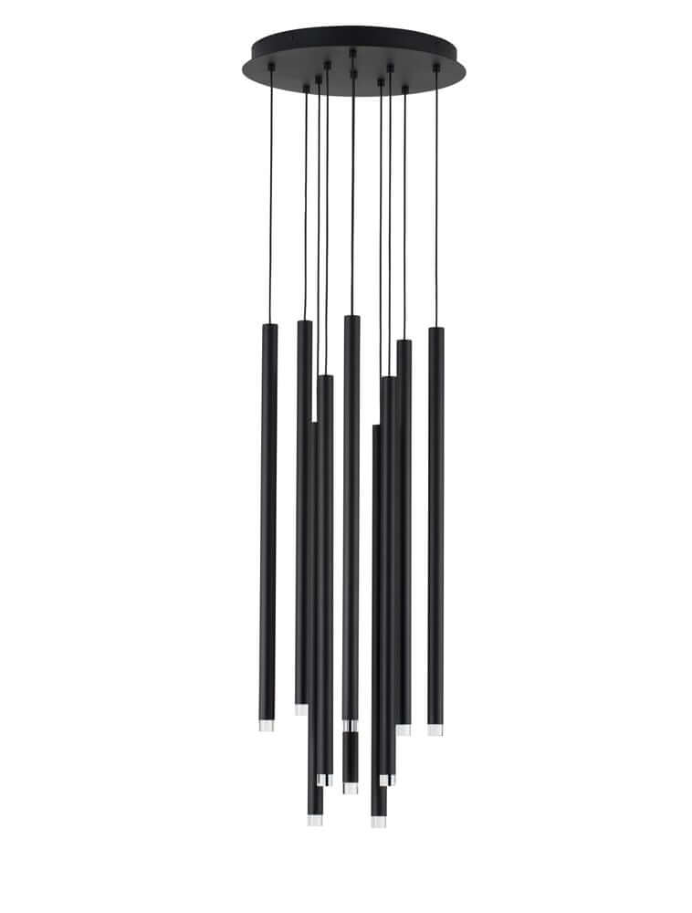 Dandia LED Pendelleuchte 10-flammig Ø 40,5cm 3000K Schwarz mit modernem Design und Höhenverstellbarkeit.