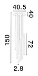Dandia LED Pendelleuchte 10-flammig Ø 40,5cm 3000K Schwarz technische Zeichnung mit Abmessungen