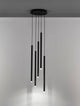 Dandia LED Pendelleuchte 5-flammig Ø 35,5cm 3000K Schwarz - elegante design Pendelleuchte für harmonisches Licht