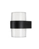 Darf LED Außenwandleuchte Up & Down 3000K Schwarz IP54 mit klarem Glas und schwarzem Halter.