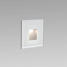 Dart-1 LED lampe d'encastrement murale extérieure IP65 au design blanc avec diffuseur en verre pour l'éclairage extérieur.