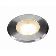 Dasar Flat LED Bodeneinbaustrahler rund Warmweiß Edelstahlblende, runde Bodeneinbauleuchte aus Edelstahl