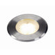 Dasar Flat LED Bodeneinbaustrahler rund mit Edelstahlblende und warmweißem Licht für Außenbereiche