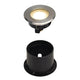 Dasar FLAT LED Bodeneinbaustrahler rund mit Edelstahlblende, ideal für Außenbereich, IP67, einfacher 230V Anschluss.