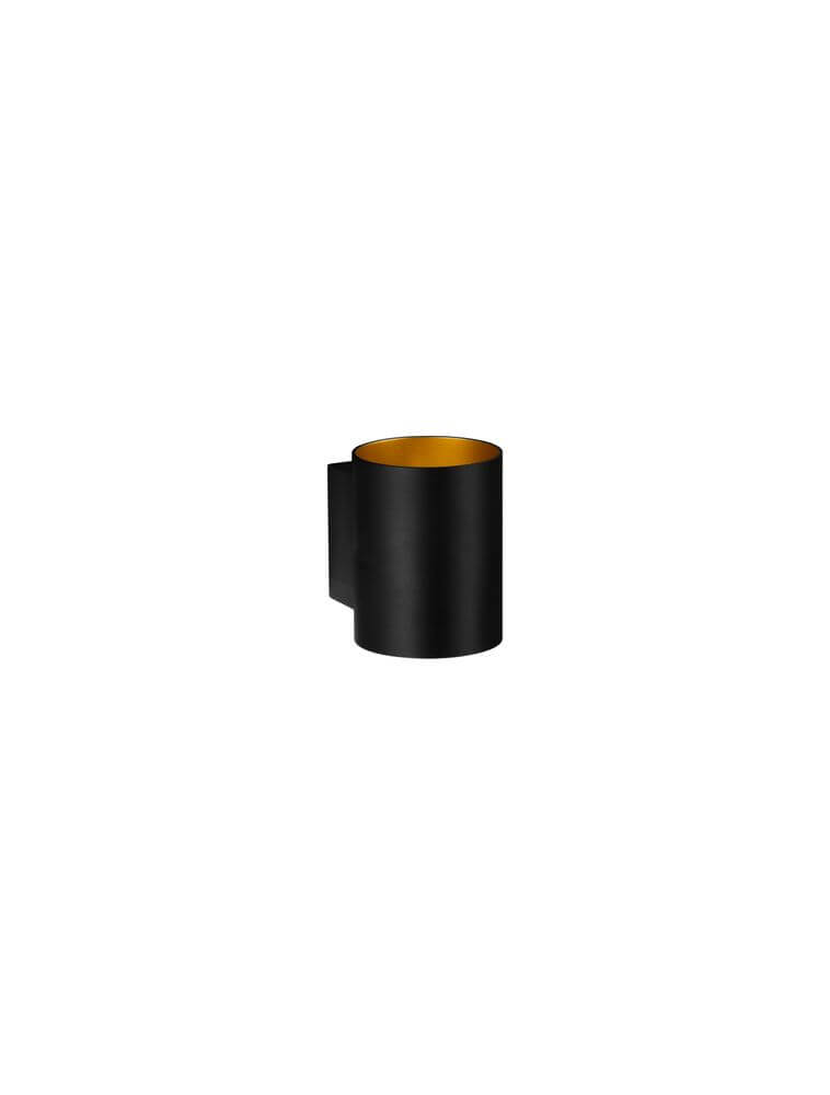 Dazle Wandleuchte Ø 8cm in modernem Design mit schwarzem und goldenem Innenleben.
