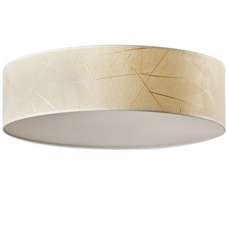 Deckenlampe Discus mit Diffuser Blätter in modernem Design für warmes Licht in Wohnräumen.