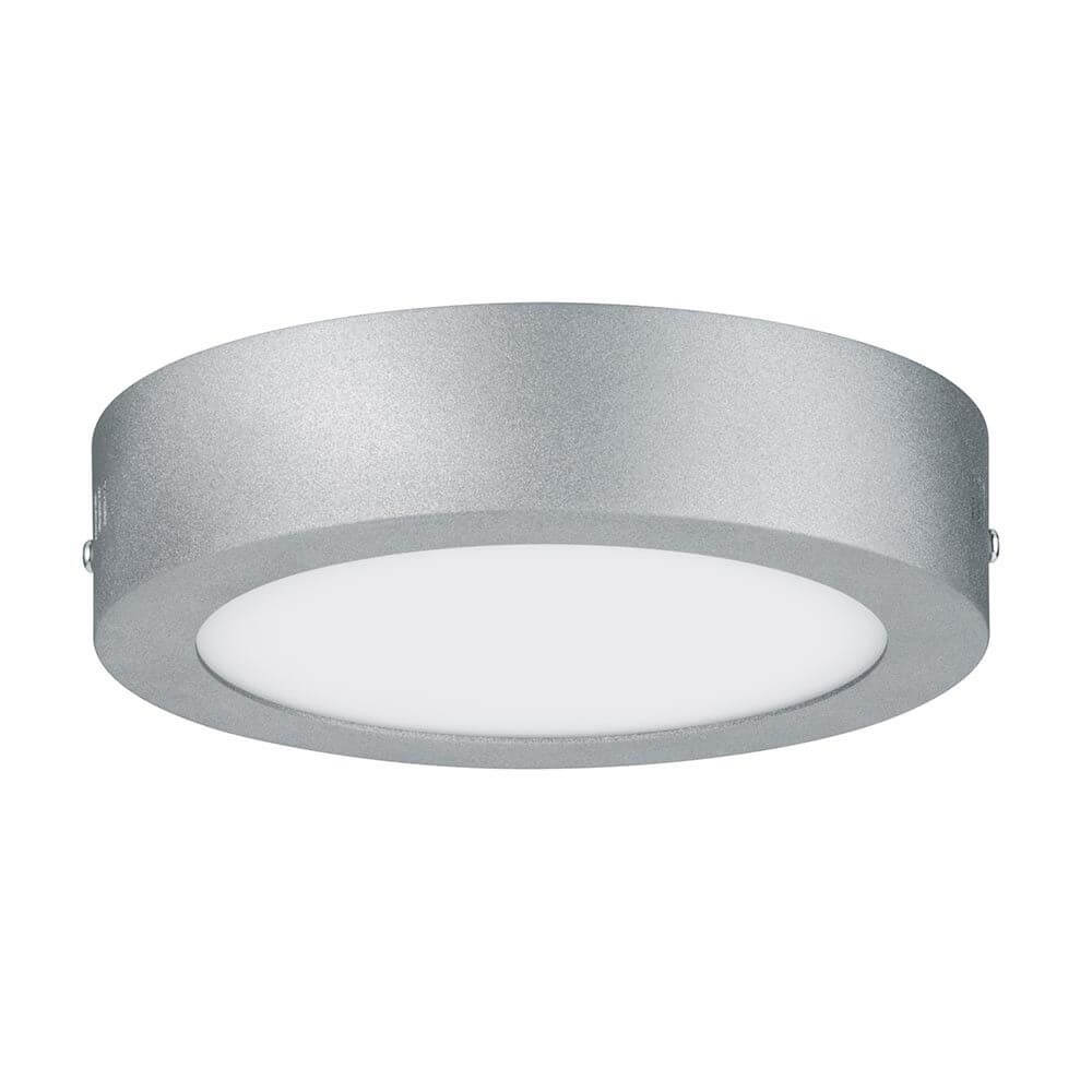 Deckenleuchte Lunar LED Panel Ø 17cm Warmweiß Alu in moderner Alu-Oberfläche.