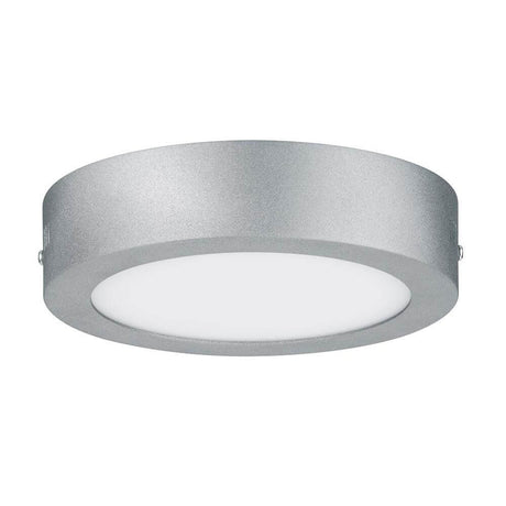 Deckenleuchte Lunar LED Panel Ø 17cm Warmweiß Alu in moderner Alu-Oberfläche.