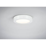 Deckenleuchte Lunar LED Panel 11W Weiß Alu an Decke montiert mit modernem, flachem Design und gleichmäßiger Lichtverteilung.