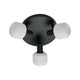 Deckenleuchte Milford Mini 3-Rondel mit opalweißem Glas und schwarzem Metall, modernes Design mit eleganter Ausstrahlung.